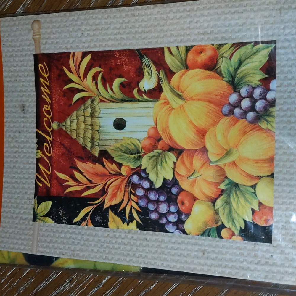 NWT Celebrate It Give Thanks "Welcome" House Flag Indoor/Outdoor Size 28…